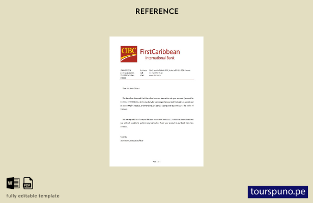 lista para imprimir plantilla de referencia de cierre del Banco CIBC de Canadá
